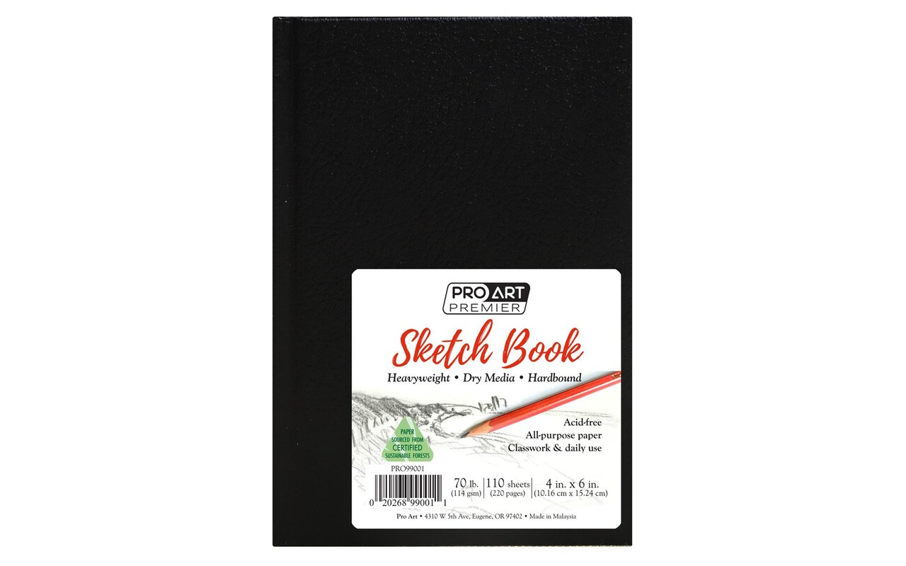 Pro Art Premium Sketch Book 9"x12" 110 sheets, 70#, Hard Cover, Sketch Book, Sketchbook, Drawing Pad, Drawing Paper, Art Book, Drawing Book, Art Paper, Sketchbook for Drawing